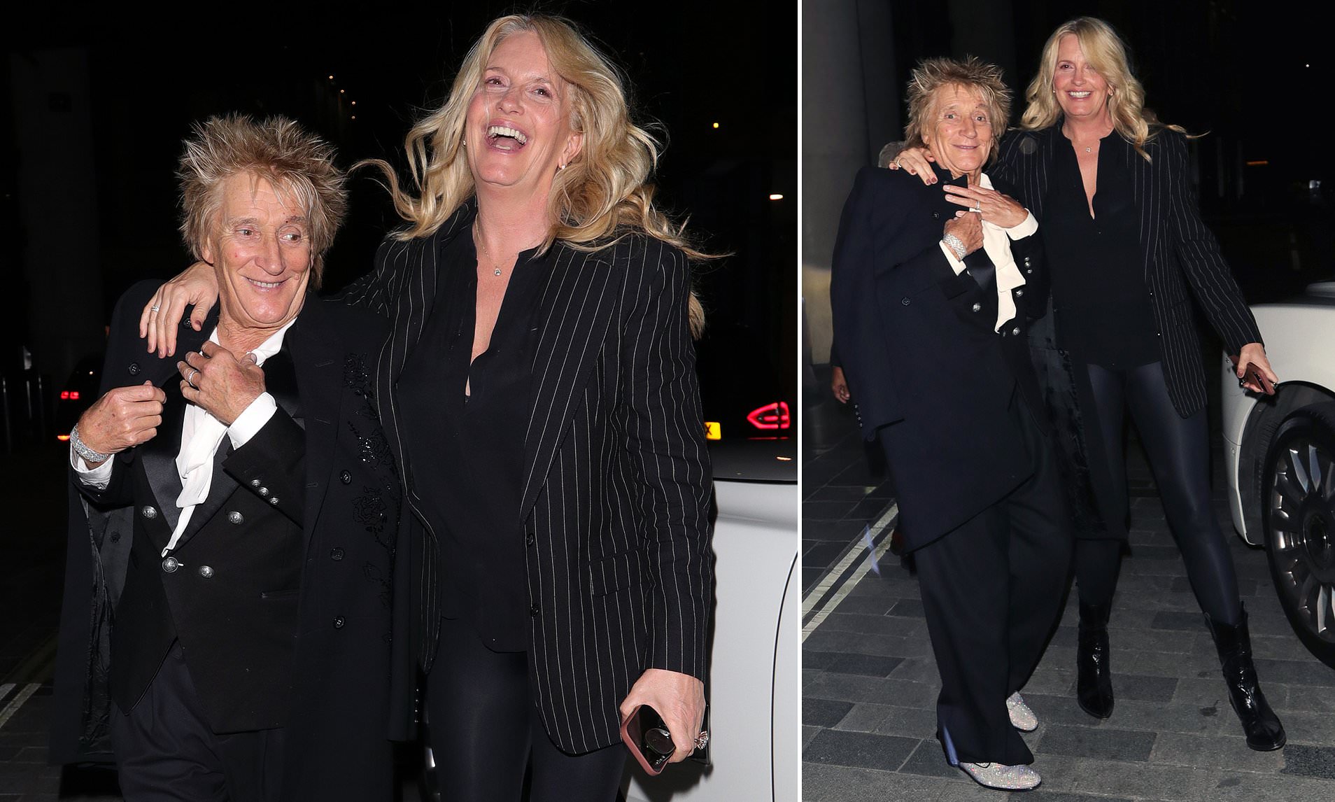 Penny Lancaster towers over Rod Stewart as they're seen for first time ...
