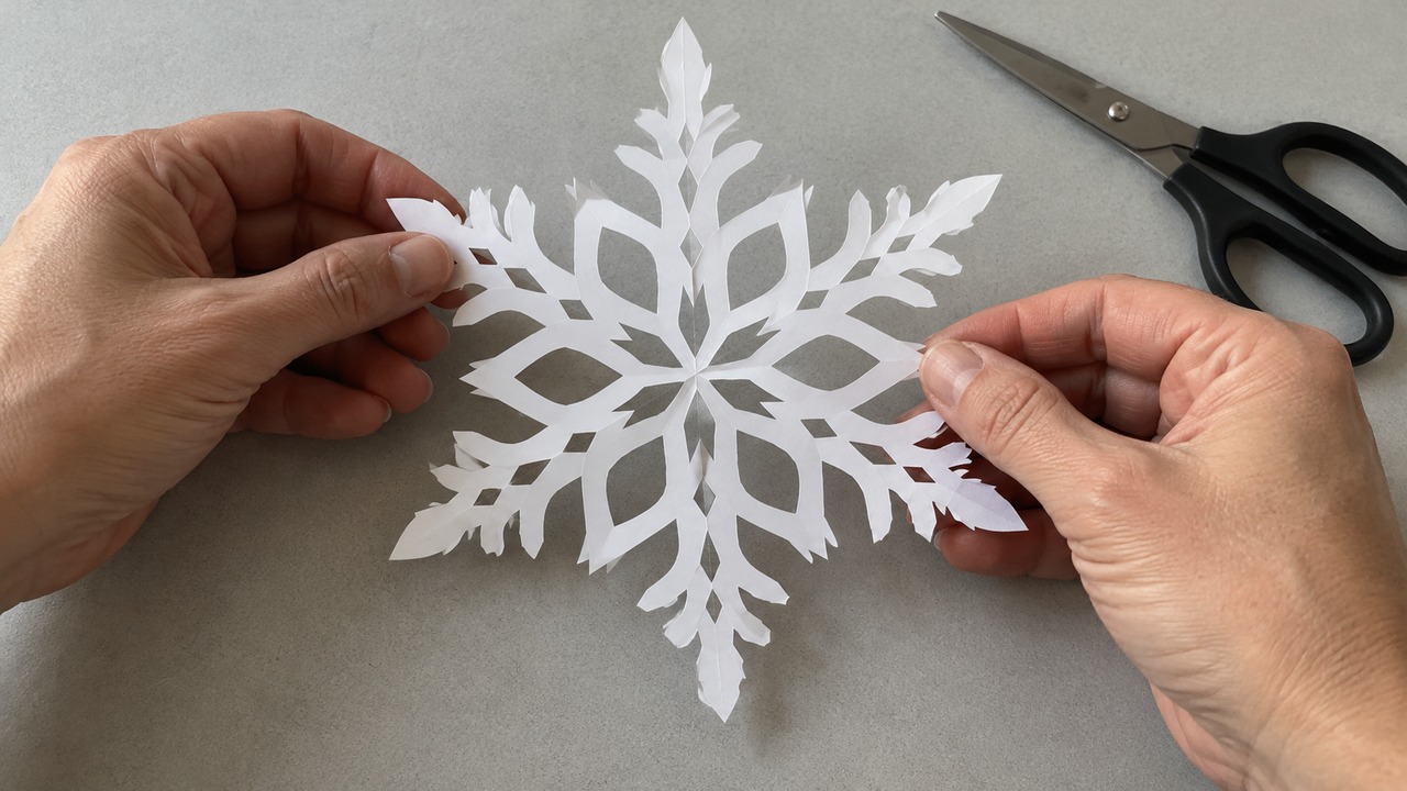 How do you make paper snowflakes with six points?