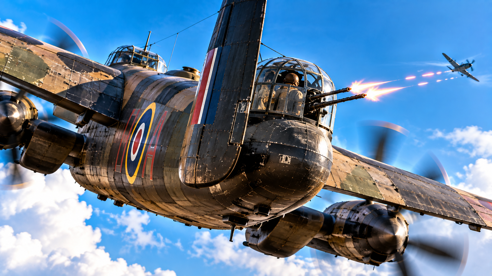 WWII tail gunner highlights - fighting from the back of the bomber