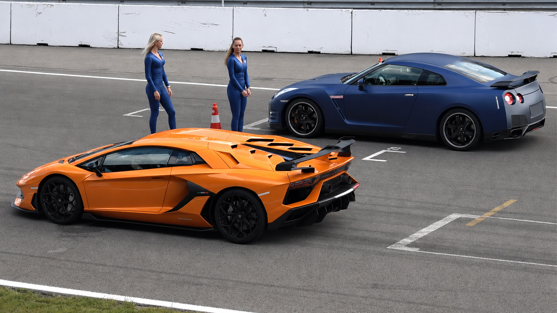 Lamborghini Aventador SVJ faces a Nissan GT-R built for speed