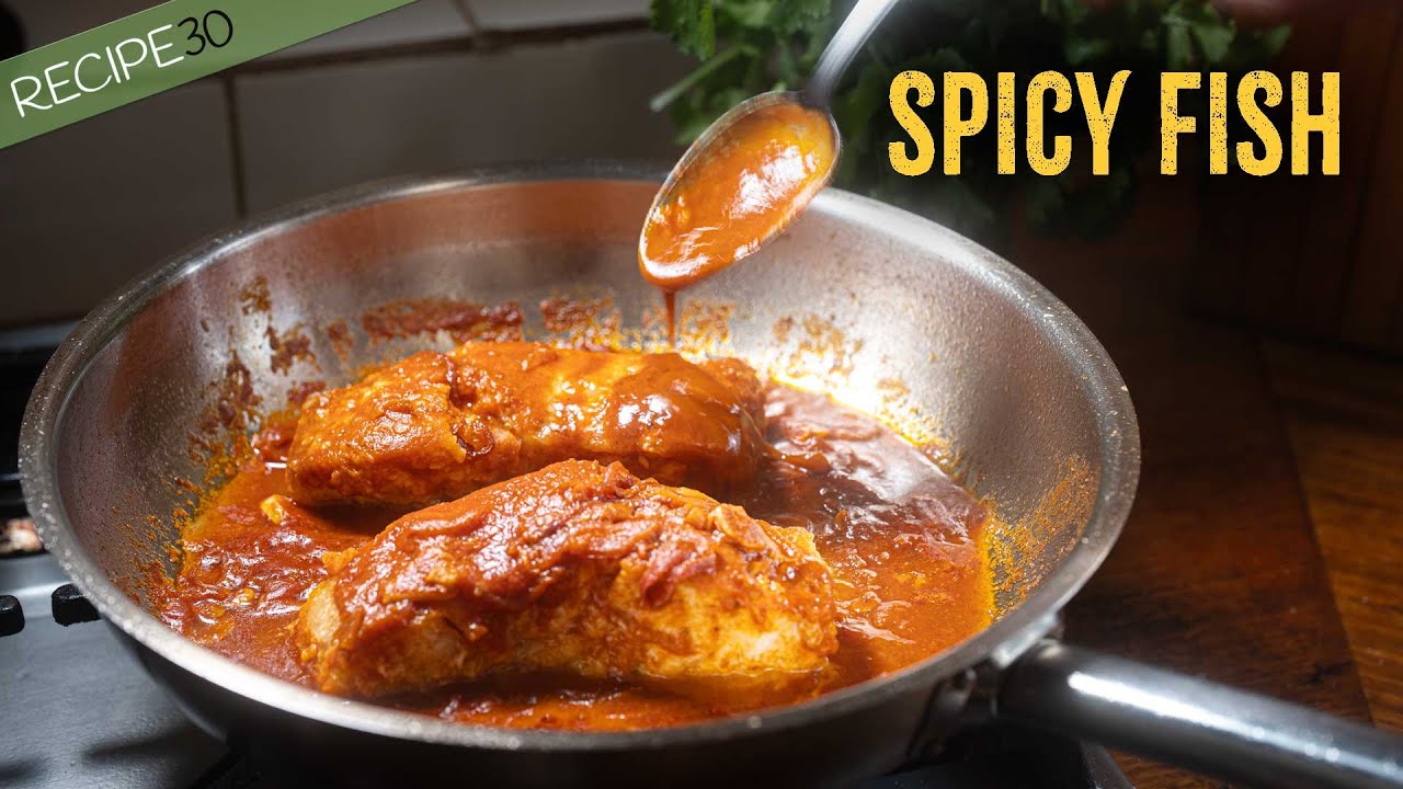 Spicy fish in garlic paprika sauce