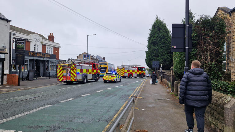 Major Sheffield road closed as fire breaks out in former social club