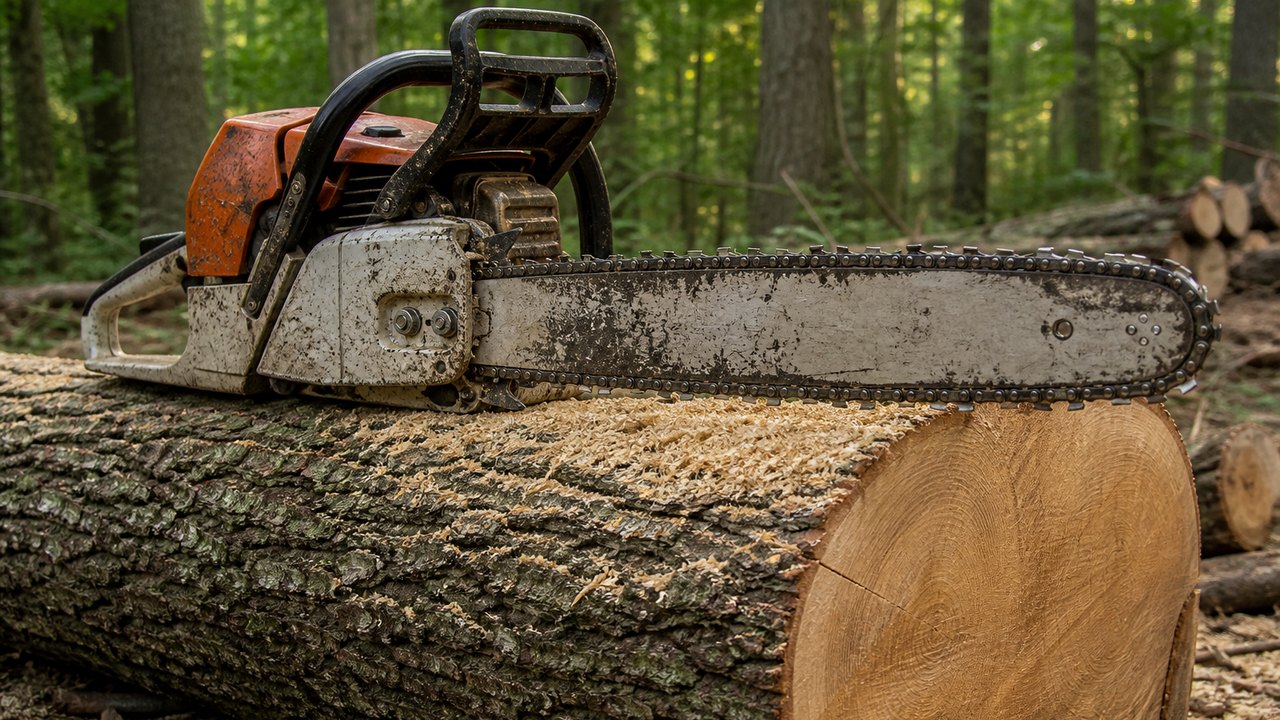 Holzfforma G888 breaks down while cutting through a huge batch of oak logs