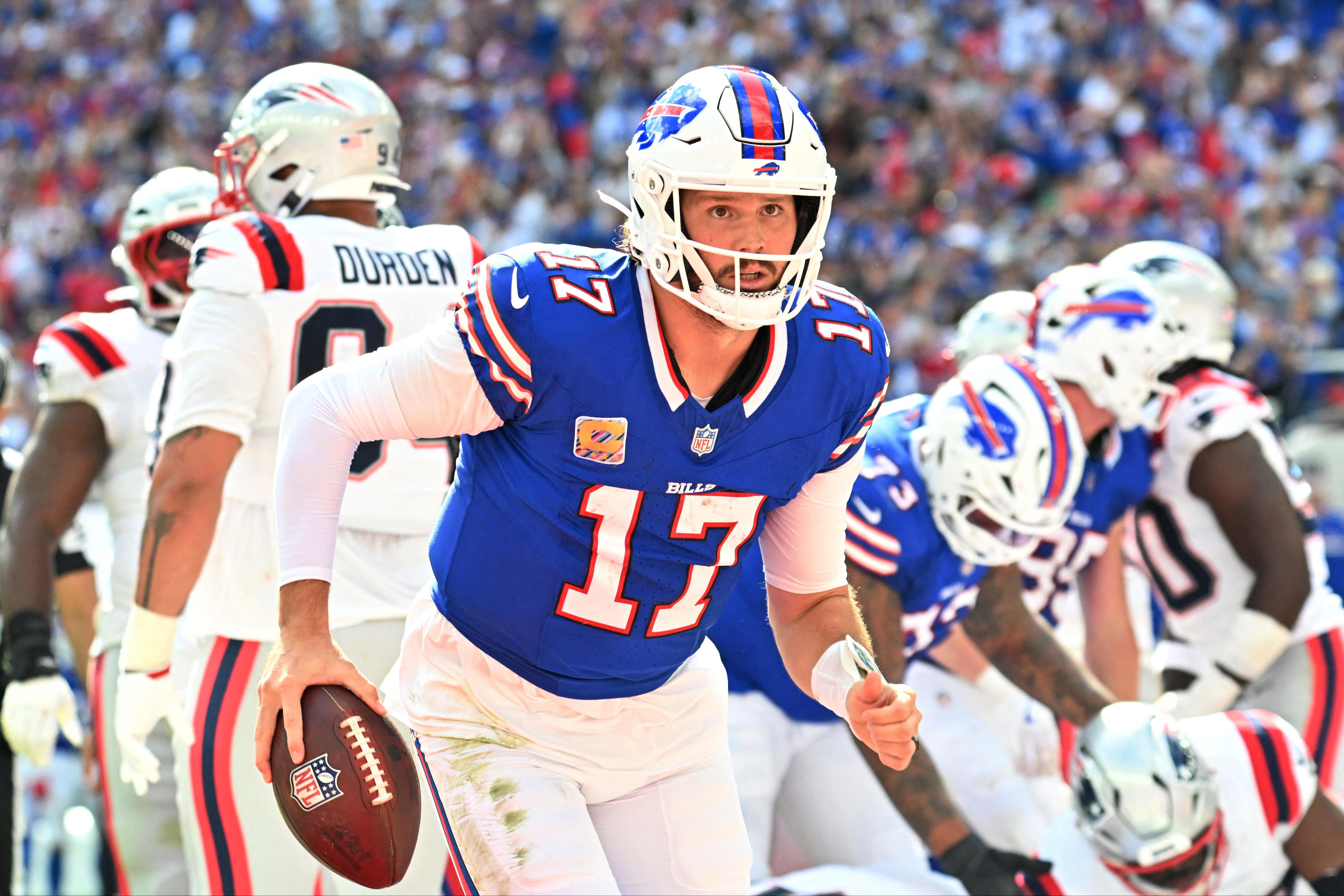 Josh Allen throws for 255 yards, two TDs in Week 6