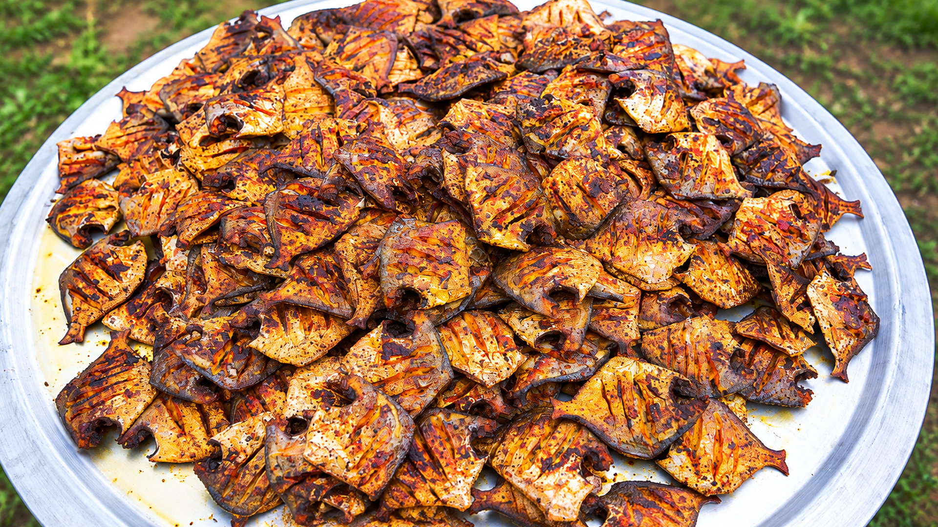 Kerala special silver pomfret fish fry cooked in banana leaf