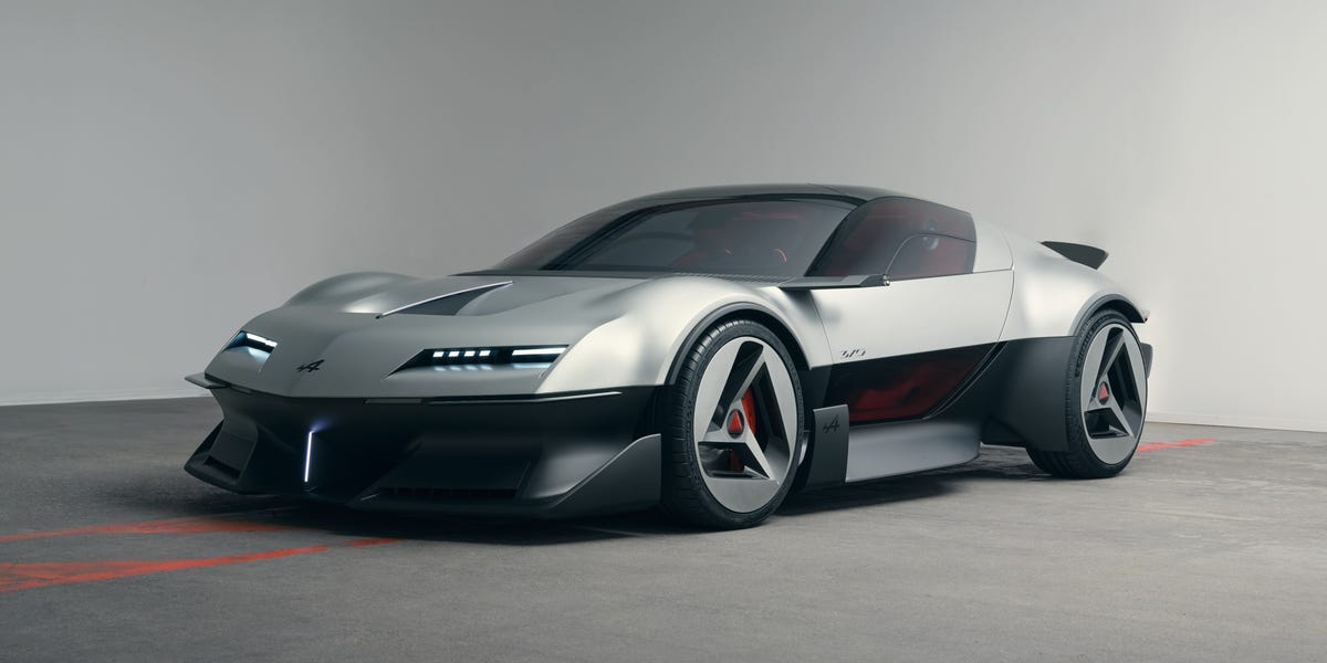 Alpine A310 vision concept revealed with pop-down headlights and cyberpunk style