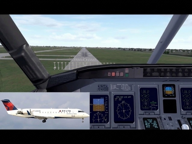 Delta Connection CRJ-200 Detroit arrival with ATC