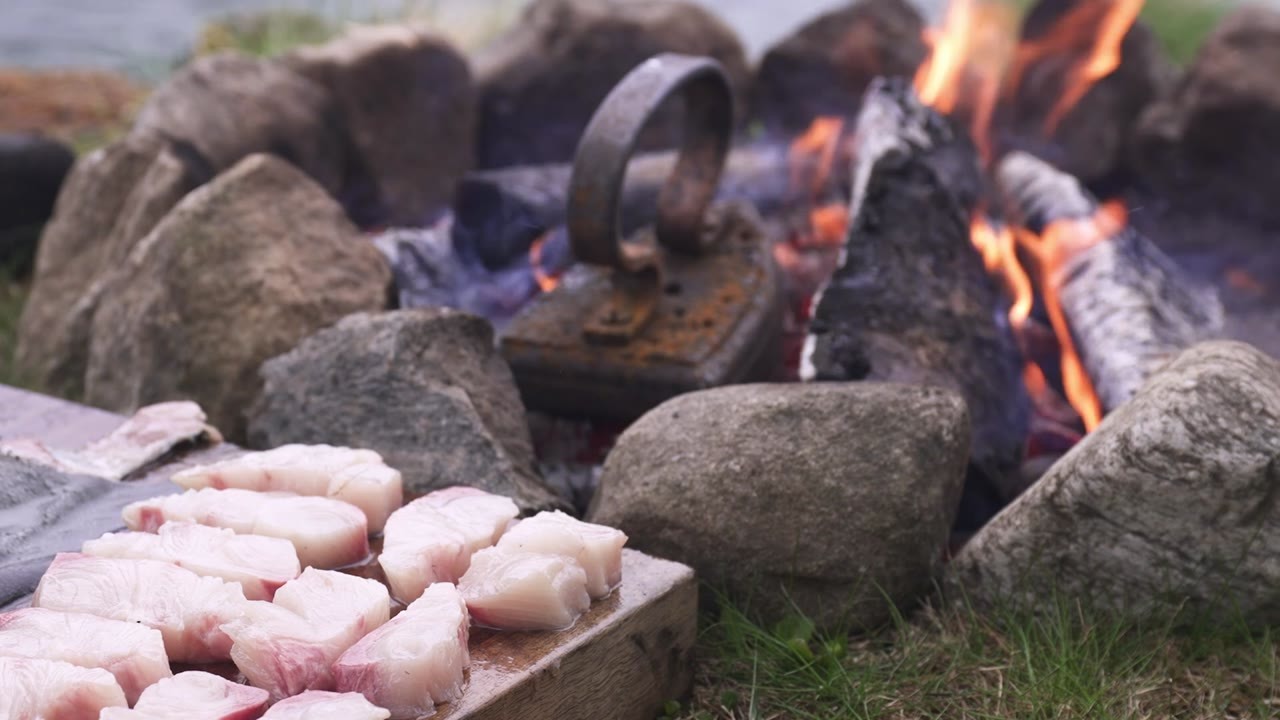 He found an antique iron - then used it to grill fish