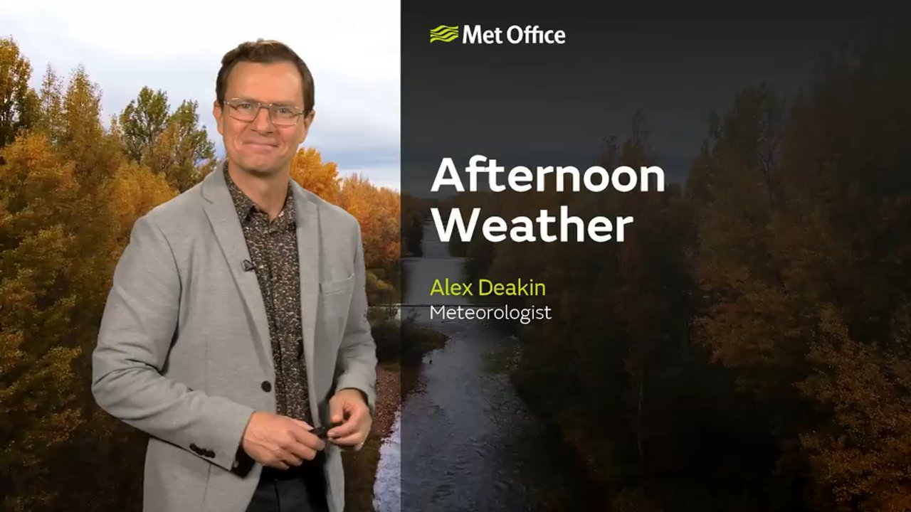 Met Office Monday afternoon weather forecast 12/10/2026