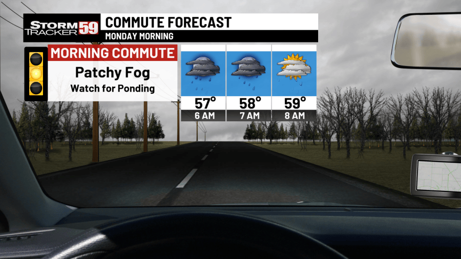 Watch for ponding and light showers on the morning commute