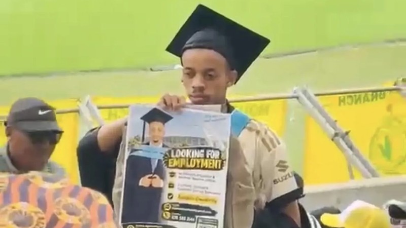 KZN graduate goes viral seeking job in graduation gown at MTN8 final