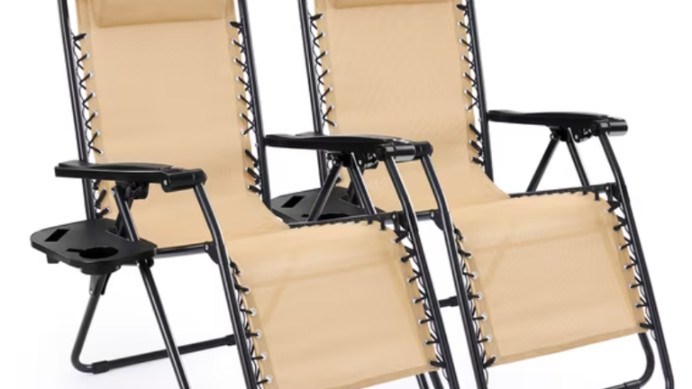 Walmart has 2 zero-gravity lounge chairs on sale for $30 each and they ...