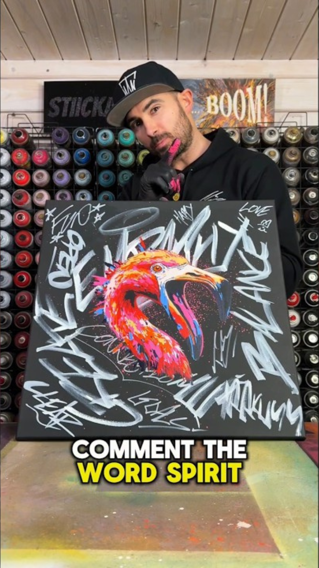Tickled pink spray paint art with creative color techniques