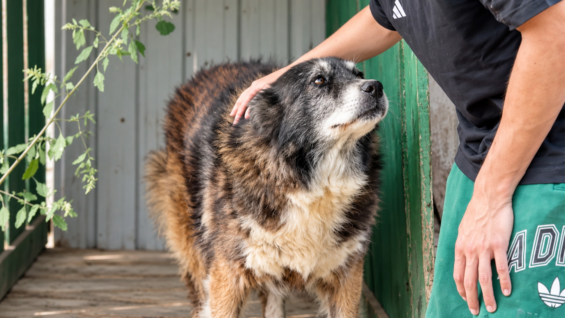 Elderly rescue dog finally learns to walk outside