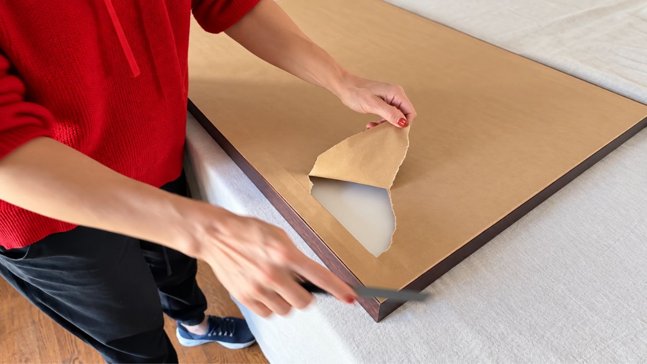 Peel the paper off an old picture frame (genius)
