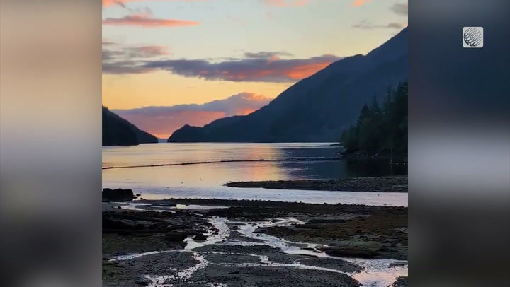 Serene sunset over a British Columbia inlet