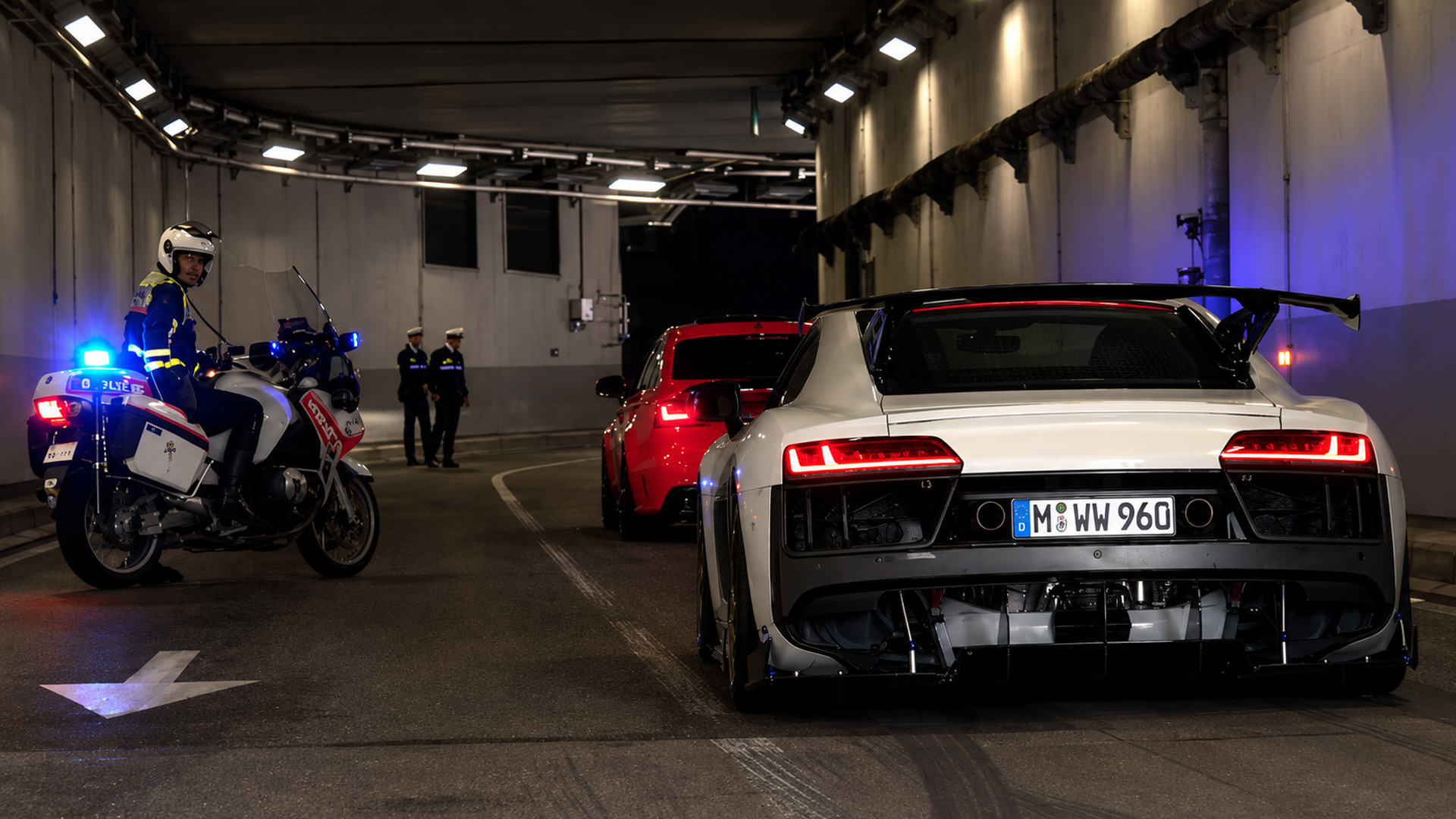 When supercars hit the tunnel the police get involved