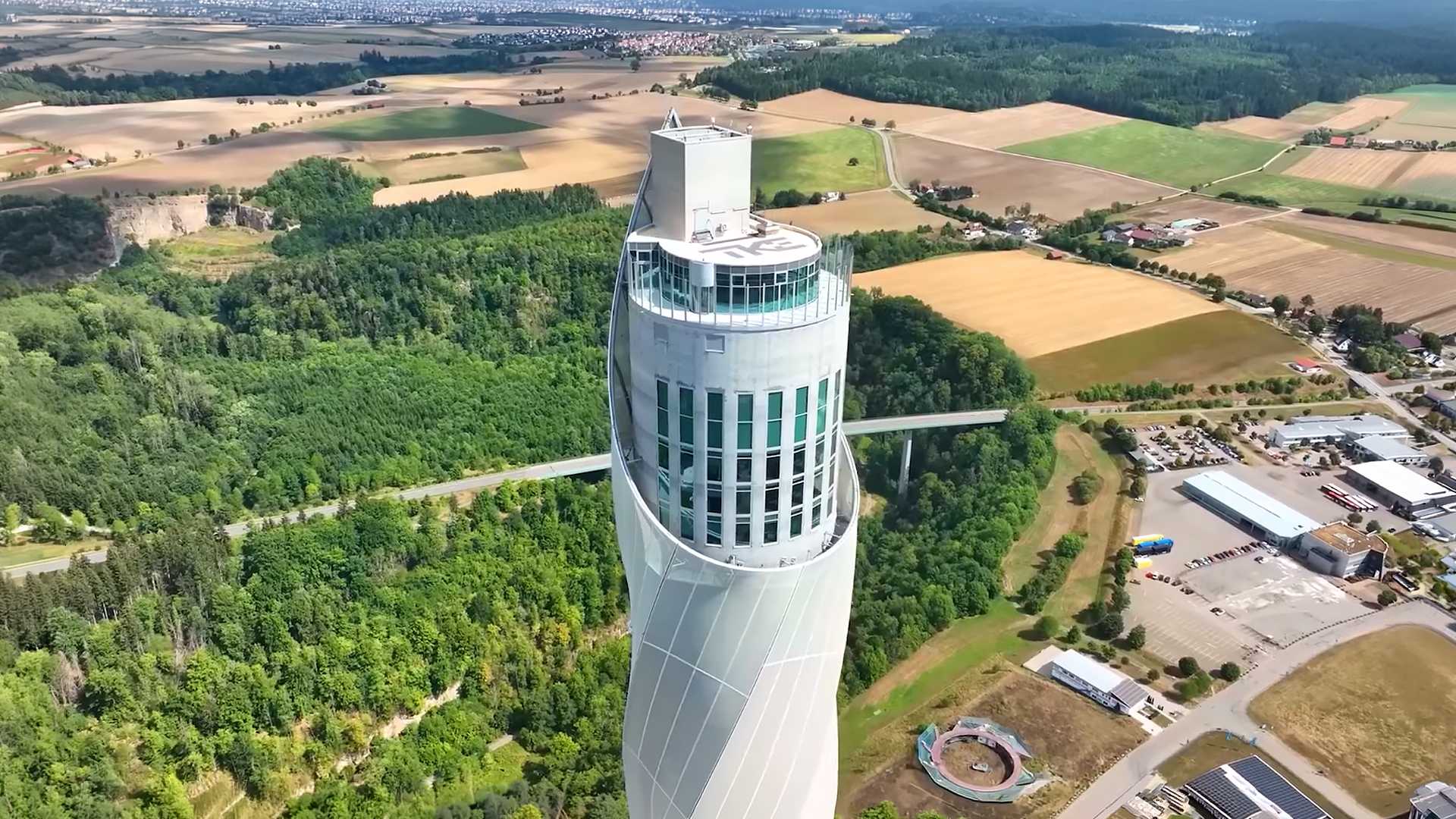 What lies behind these giant structures?