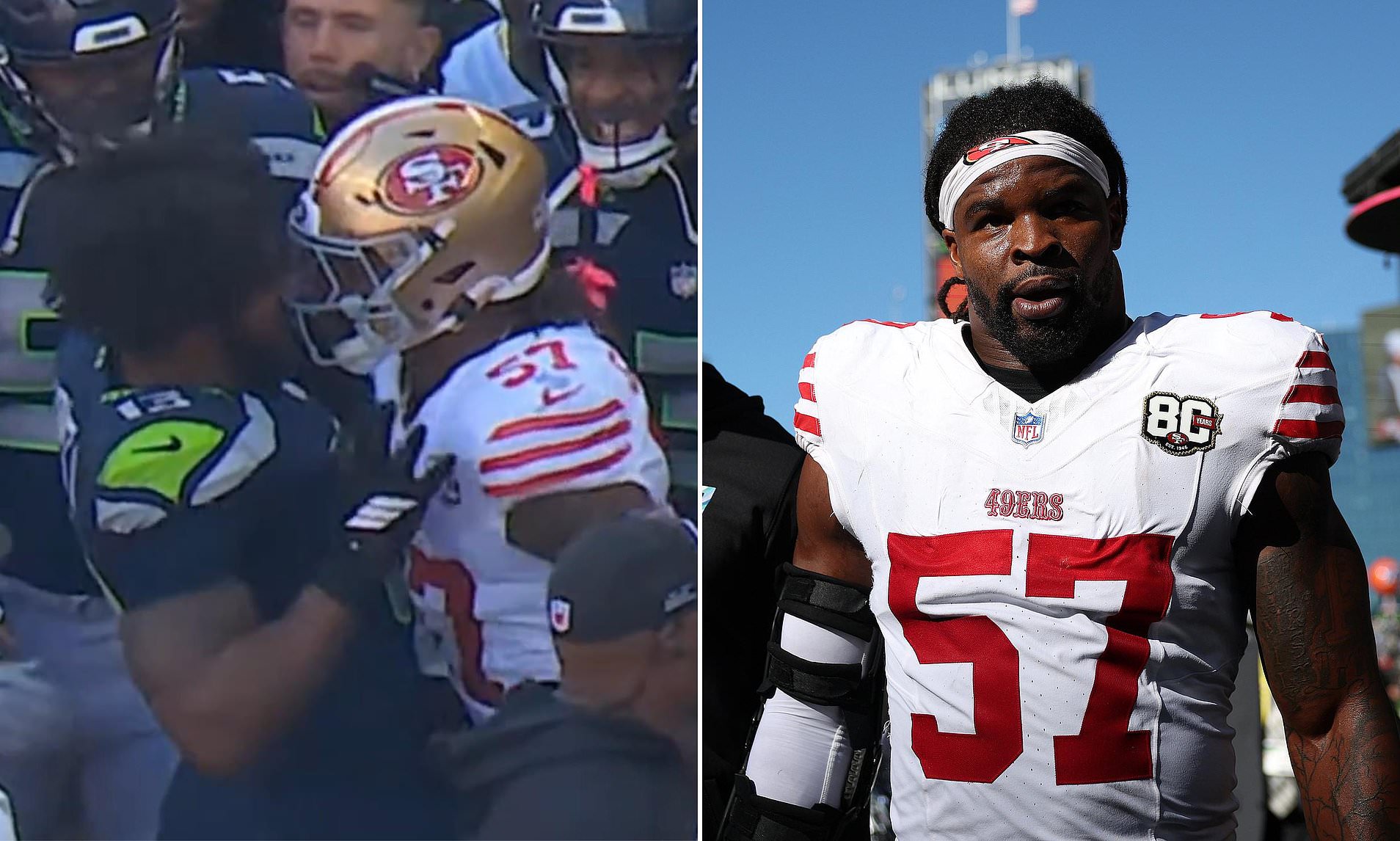 49ers star Dre Greenlaw banned for one game after vicious headbutt on ...