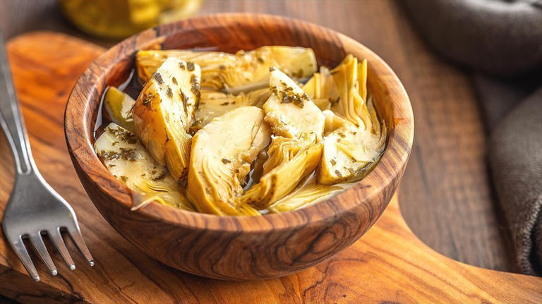 Chicken salad gets a gourmet lift when you add this canned vegetable