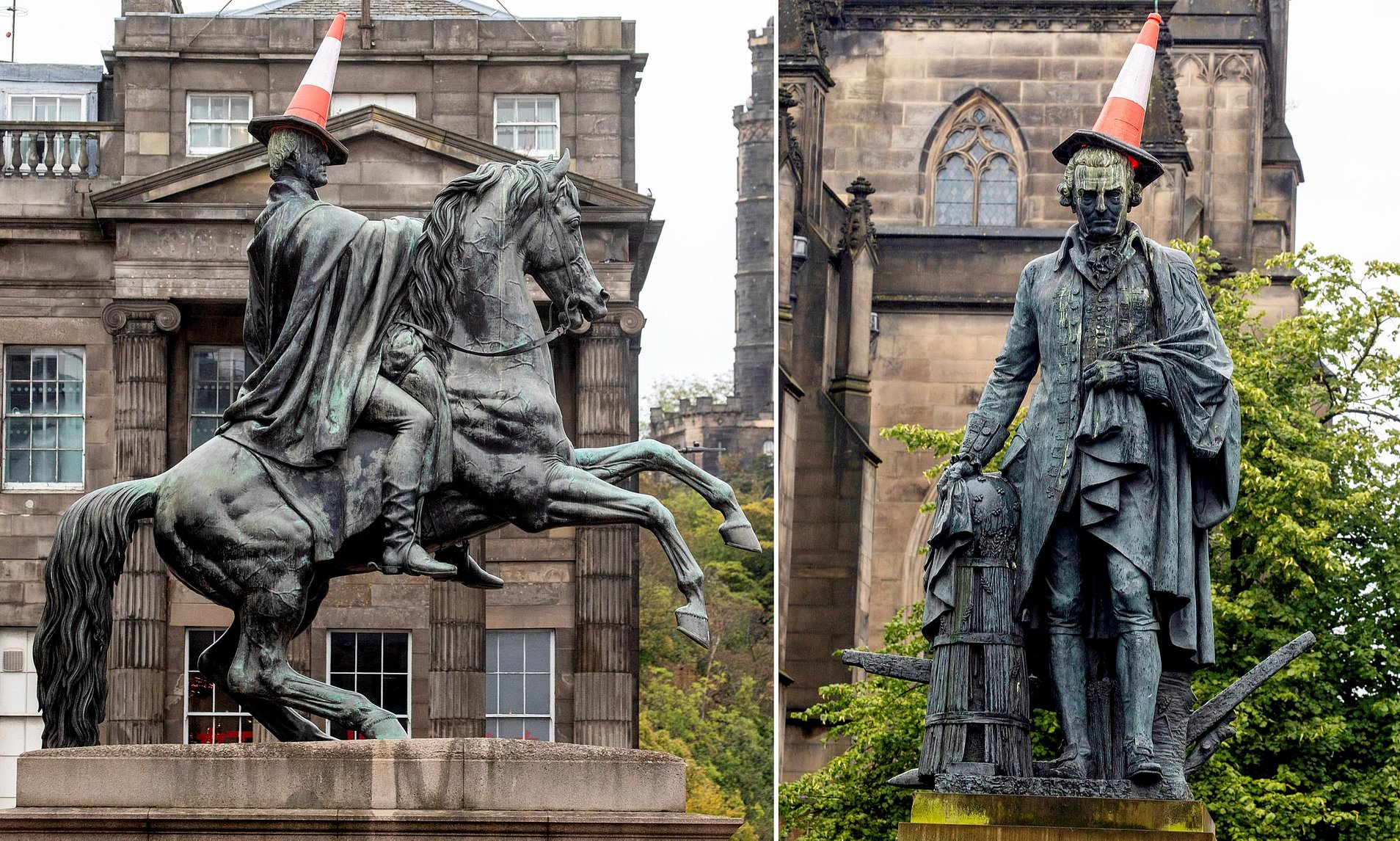 No joke! Edinburgh residents demand crackdown on traffic cones placed ...