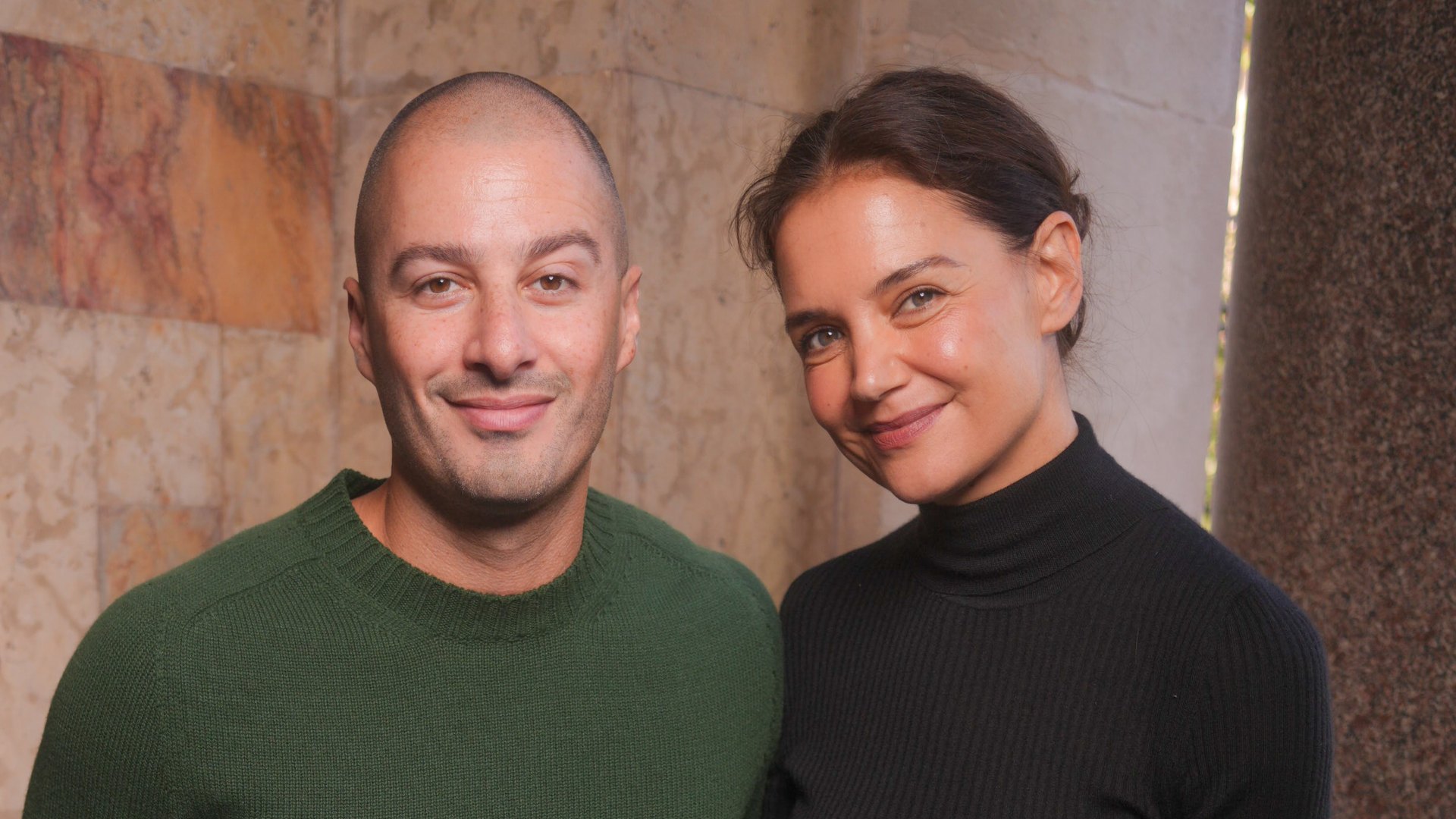 Katie Holmes' sleek black sweater is the richest fall basic - the $10 look