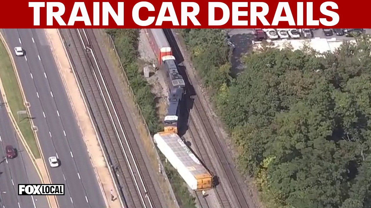 A CSX train car derailed near the Montgomery College campus