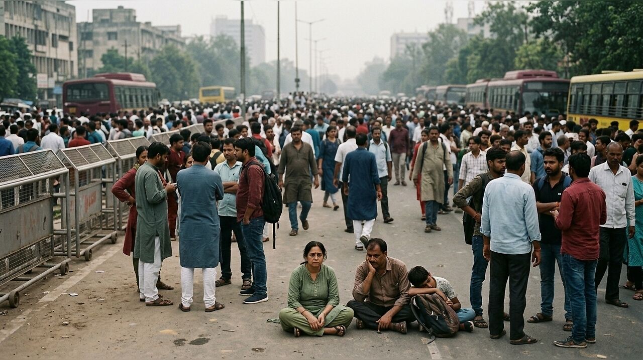 India bloc protest causes major traffic gridlock in central Delhi