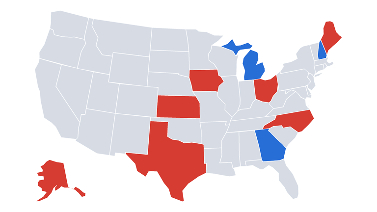Midterms on map: 10 Senate races that will decide control of future ...