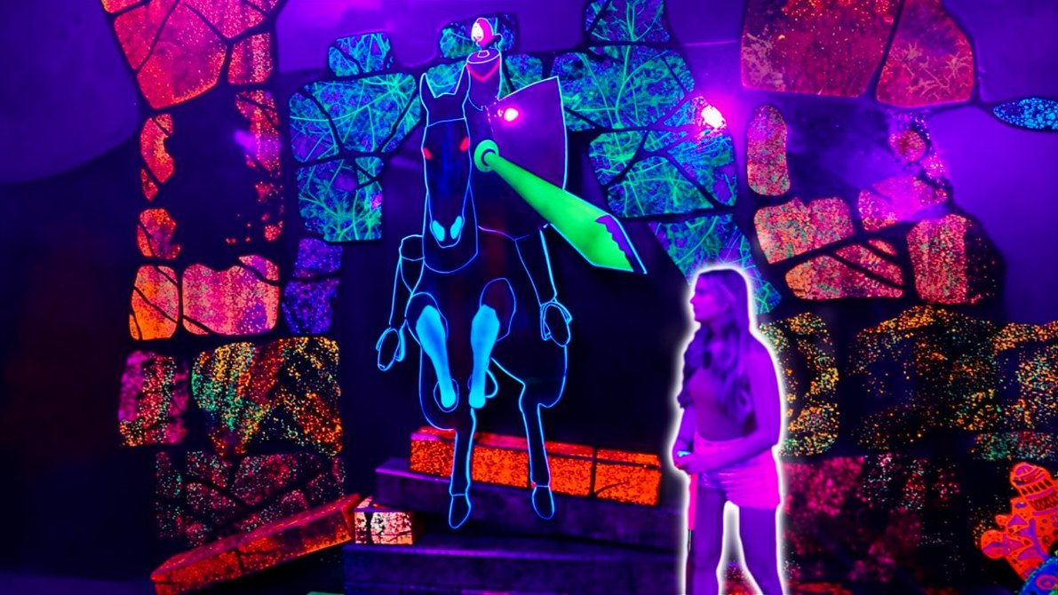 Blacklight mini golf hole-in-one