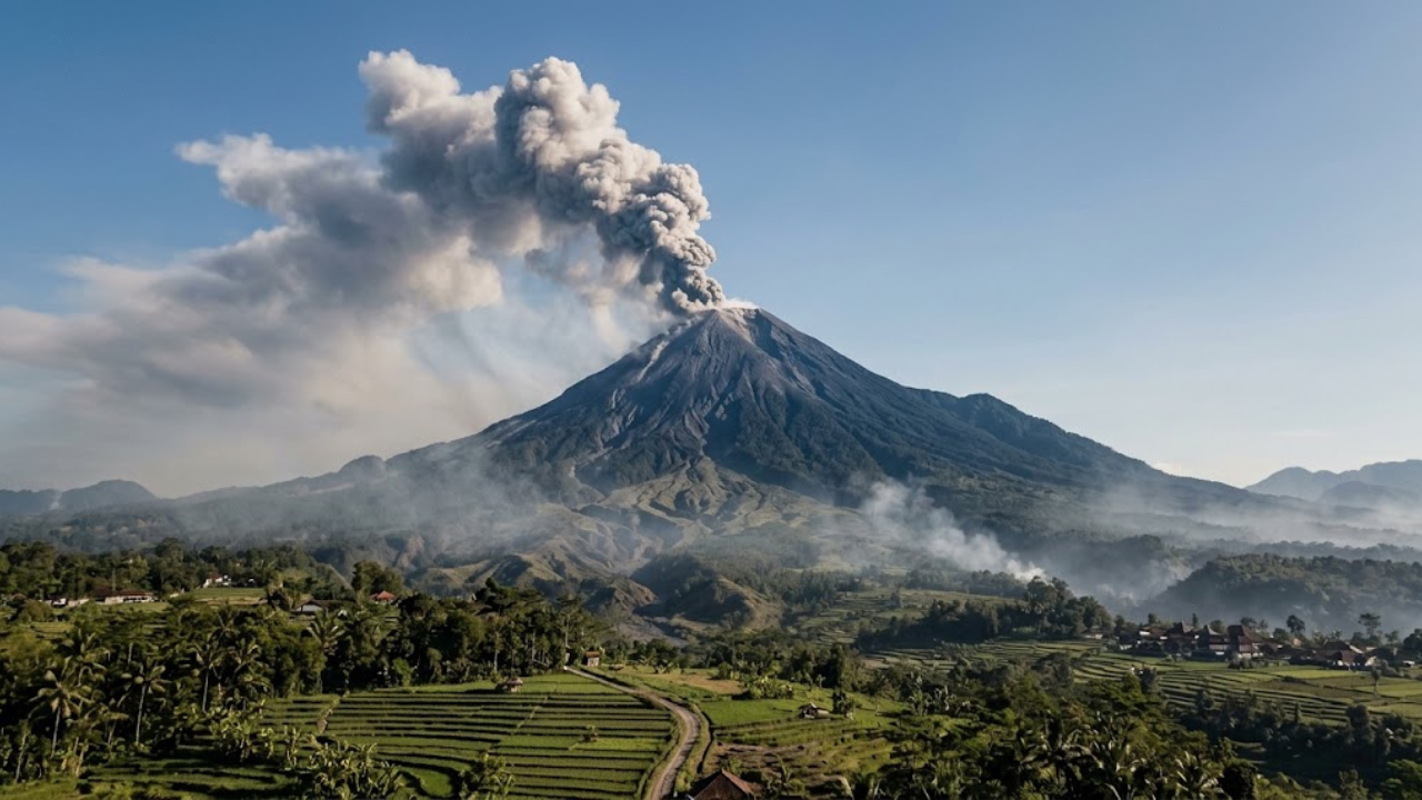 Mount Semeru eruption sends ash 900 metres above summit