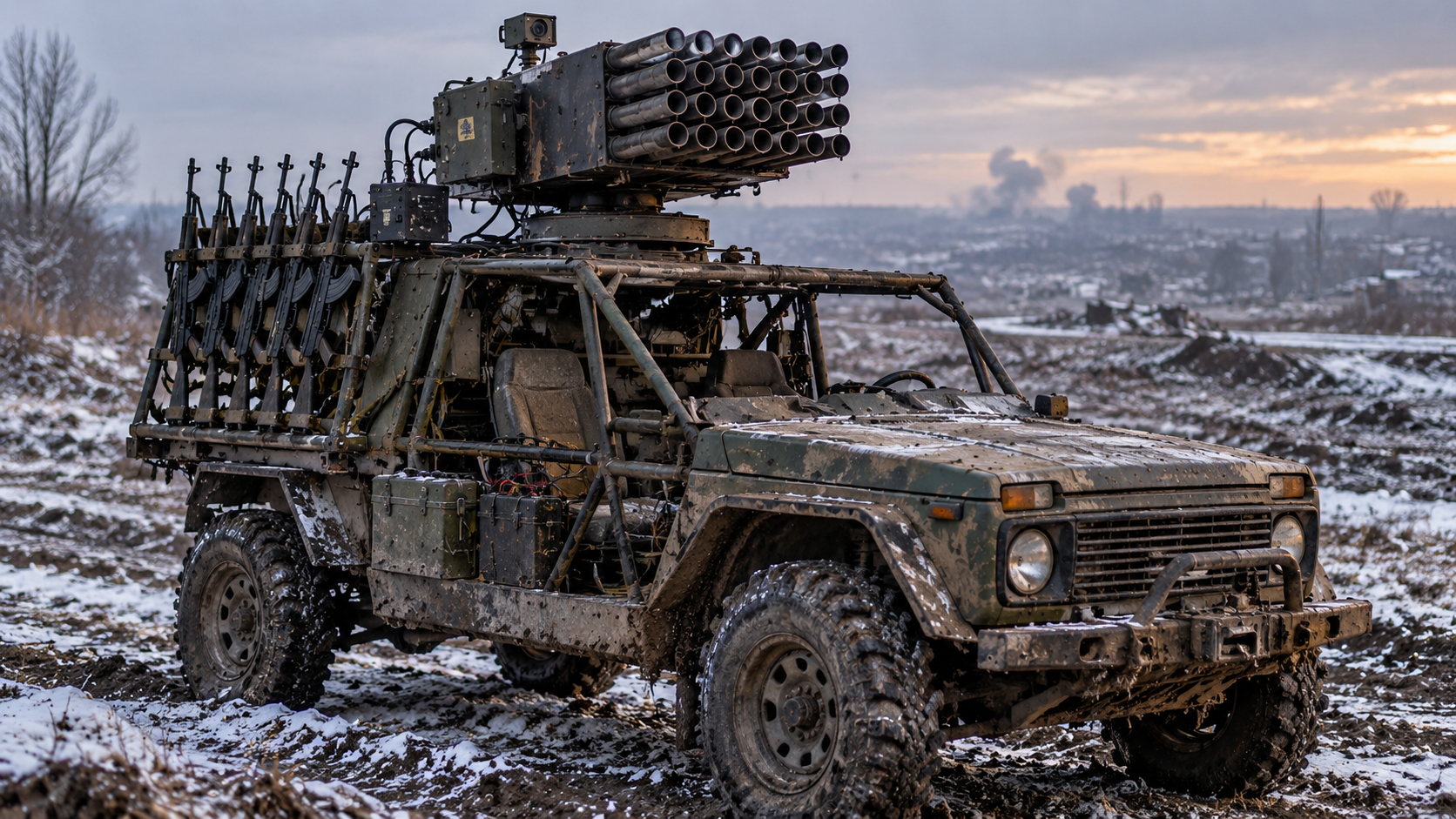 Russia’s 24-barrel anti-drone buggy