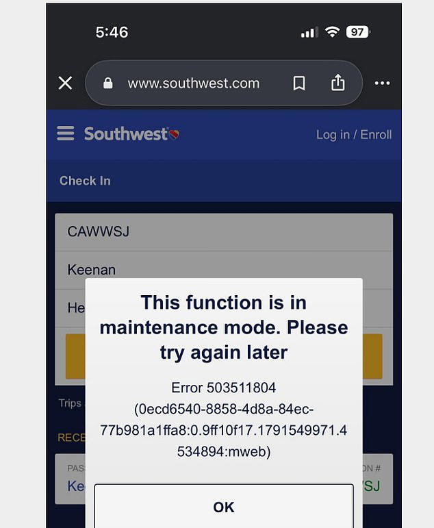 System-wide outage hits Southwest Airlines as departures halted across US