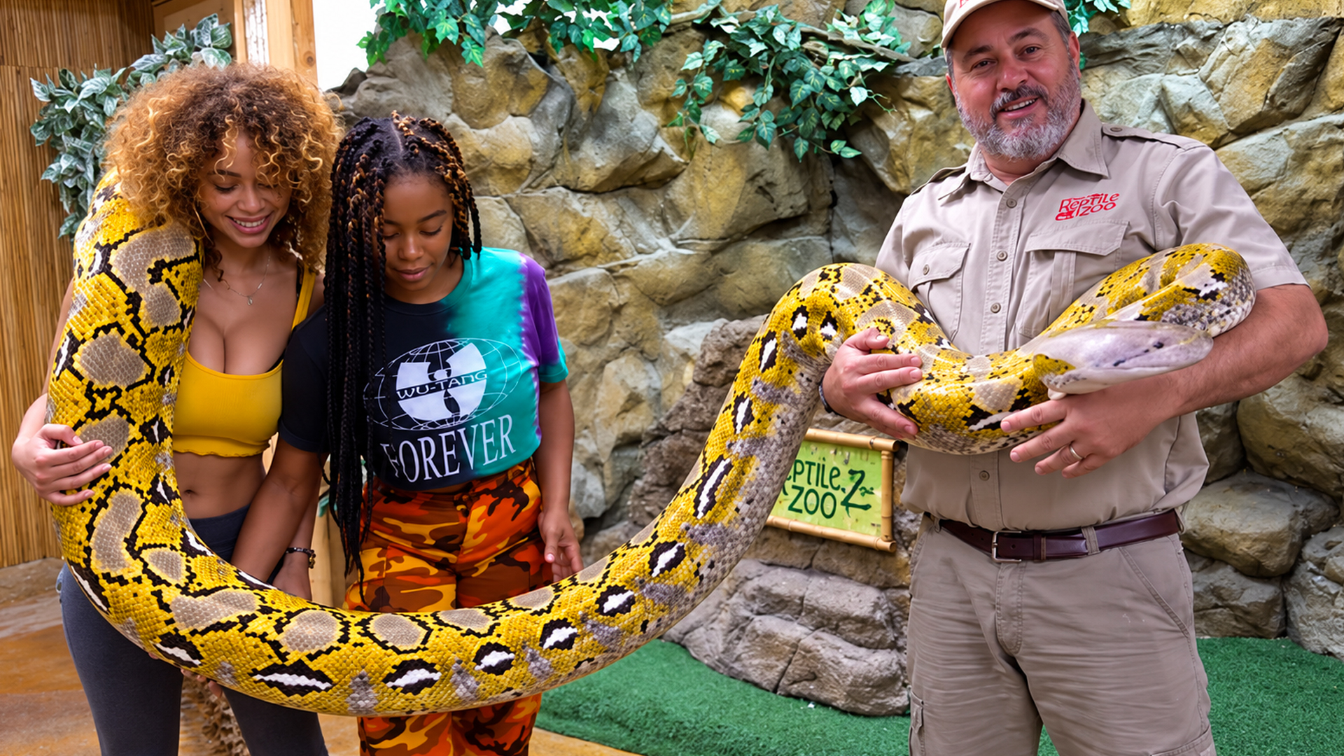 Holding this snake becomes a full-body workout