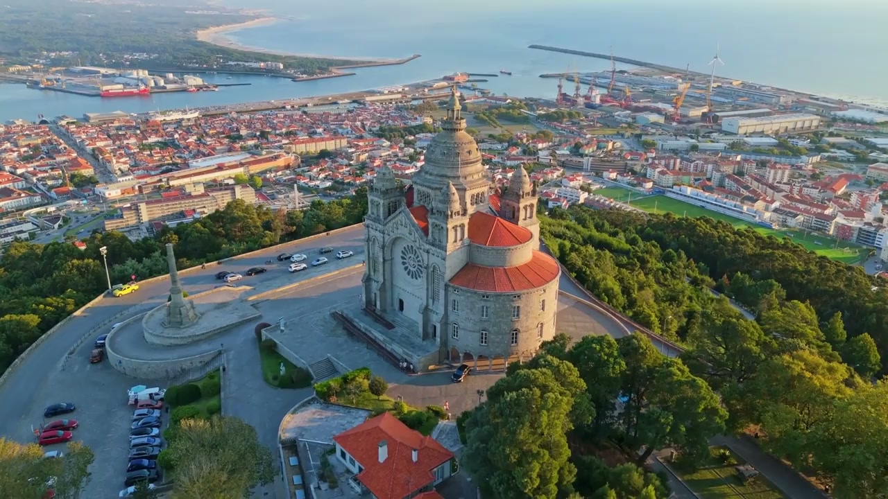 Santa Luzia Church, Viana do Castelo, Portugal: Drone views of historic ...