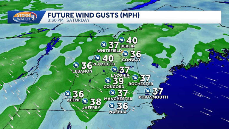 Impact weather in New Hampshire: Northern snow showers as cold air moves in