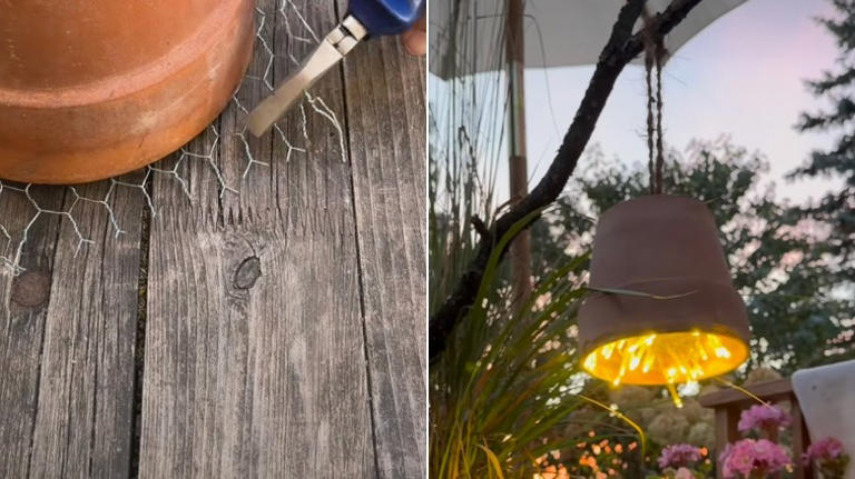 Turn old terracotta pots into a creative way to light up your patio