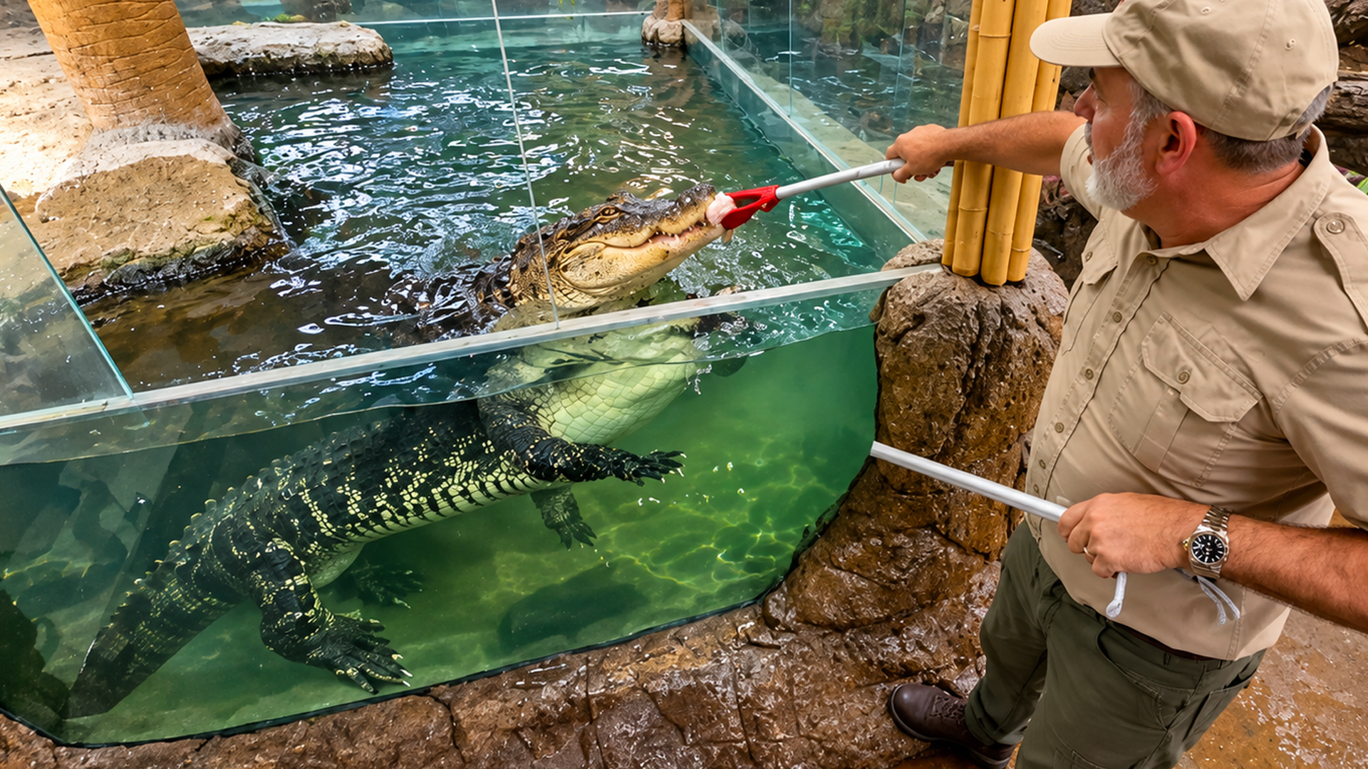 Giant alligators and massive pythons steal the show