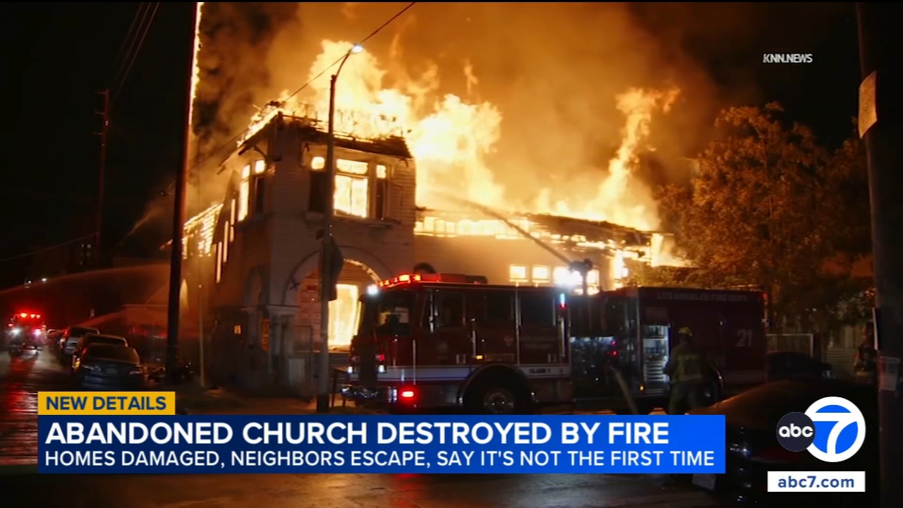 Large fire tears through South Los Angeles church; firefighters save ...