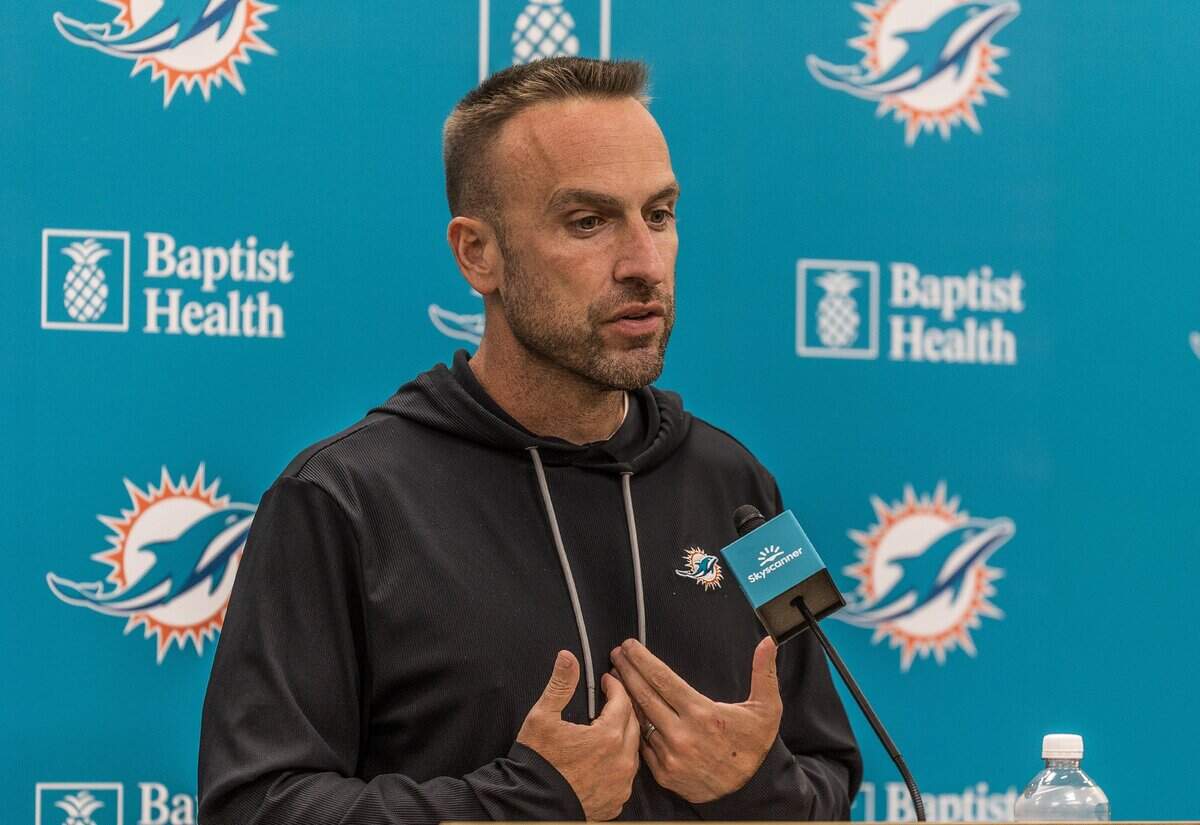 Hafley reacts to first win as Dolphins coach, why he looked line in ...