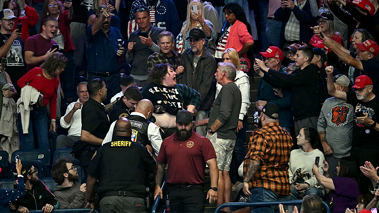 Protester punched in face by Trump supporter, mocked by president at ...