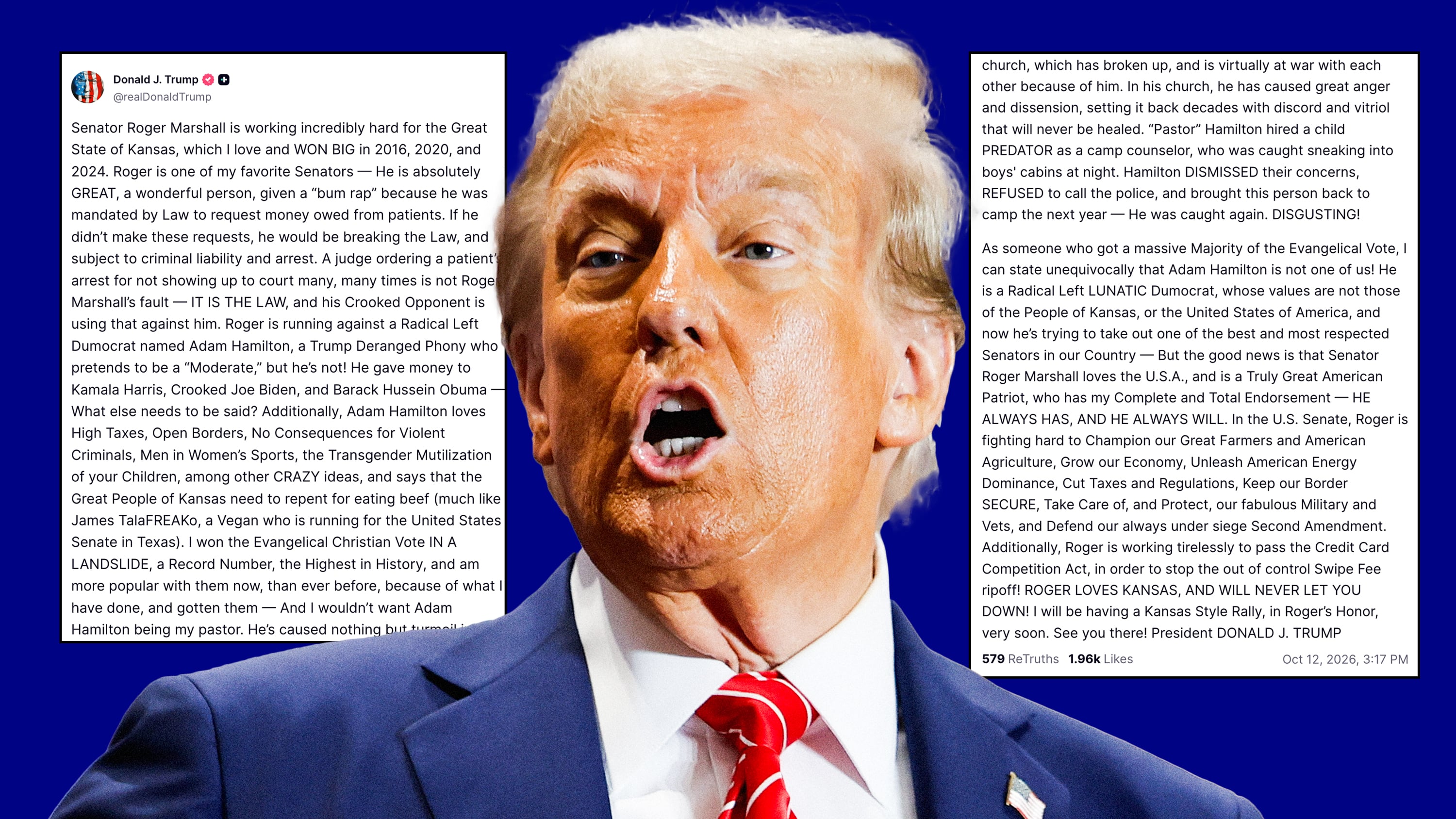 Panicked Trump launches 544-word rant to save flailing MAGA senator