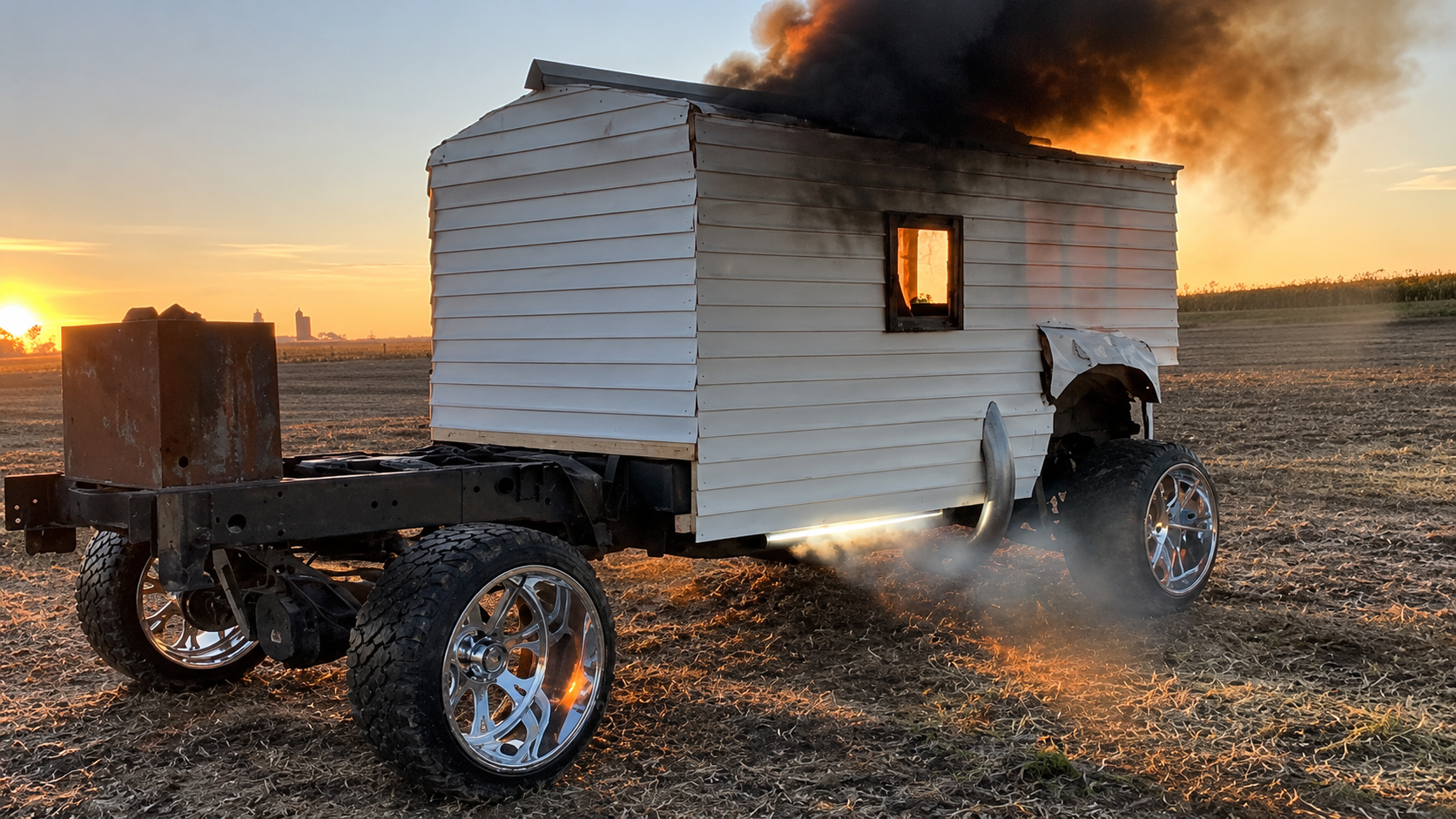 This wooden truck-house runs on coal - and it can reach 100 MPH