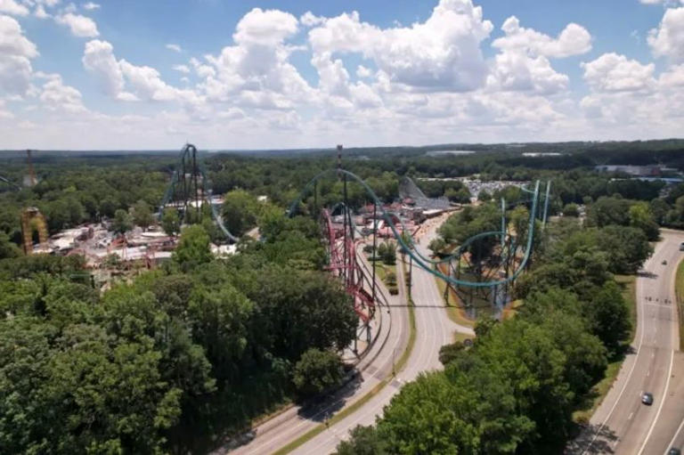 Man dies after fall from giant rollercoaster while son strapped in ...