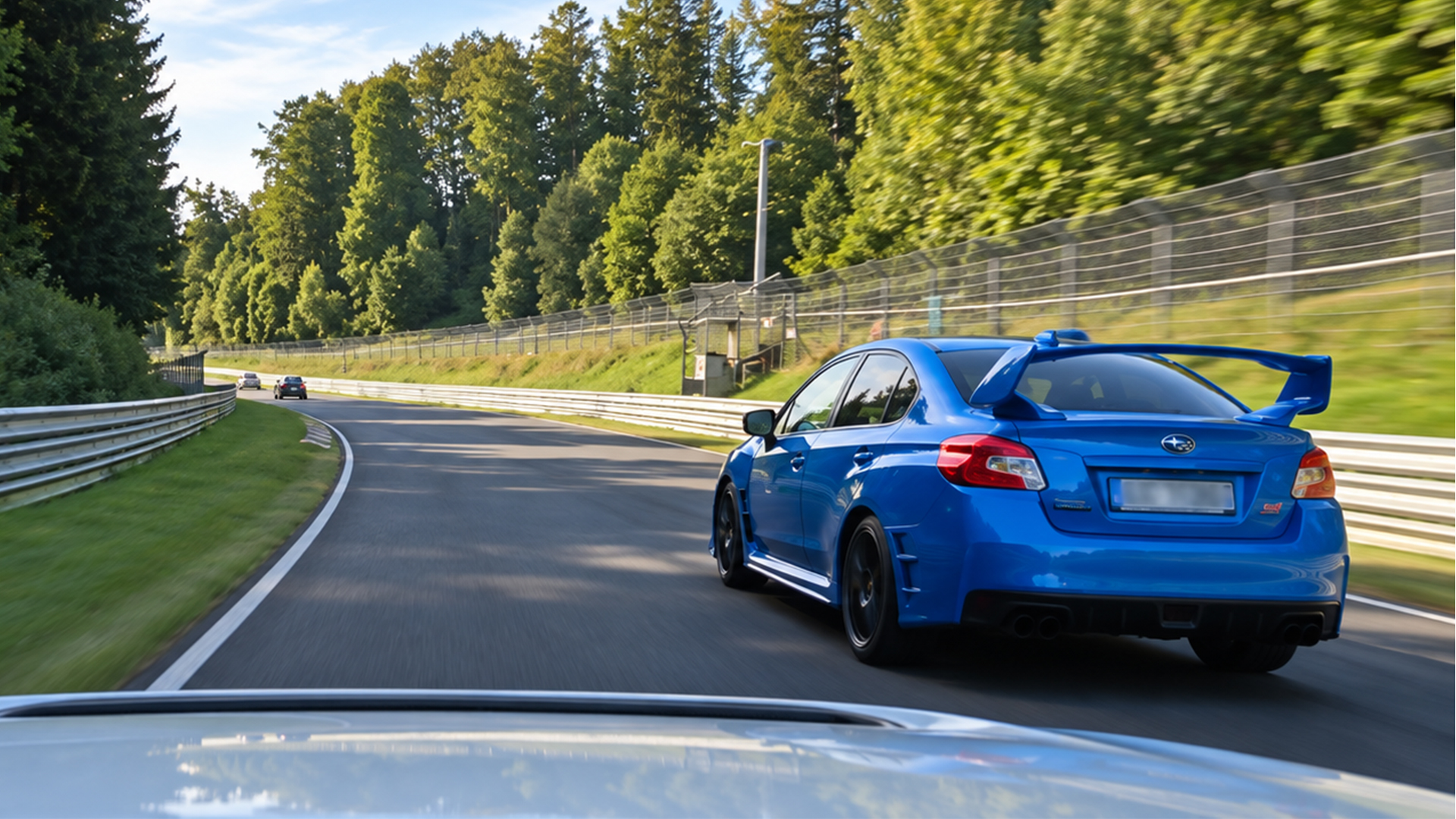Subaru WRX STI charges through the Nürburgring forest