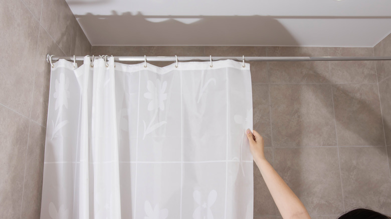 Woman transforms shower curtains into a stunning custom lampshade