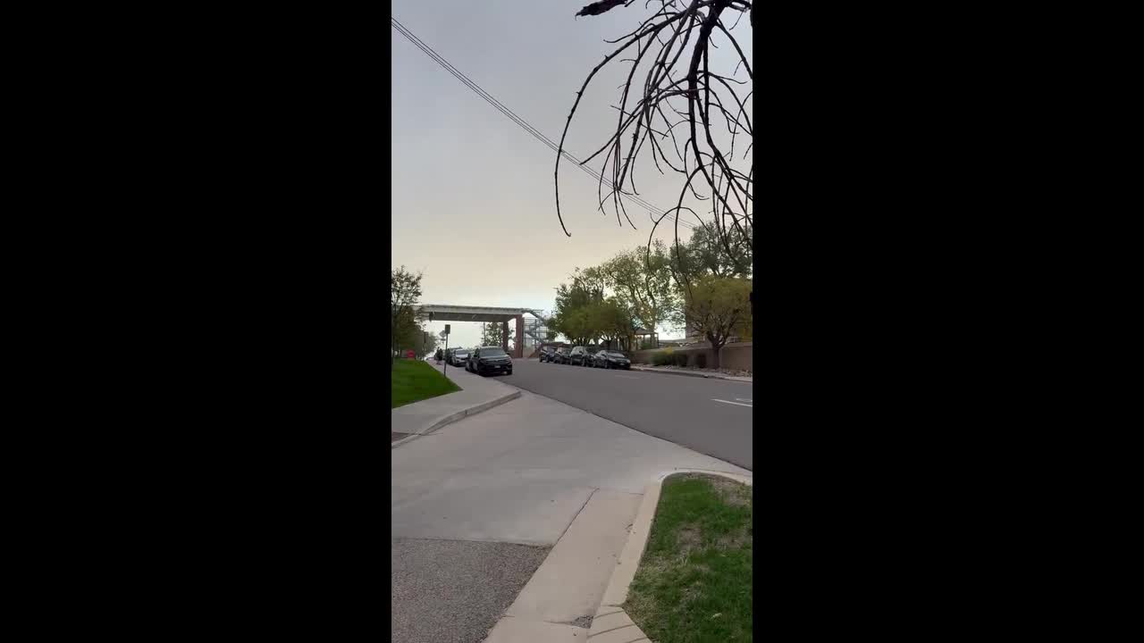 Trees thrash in fierce winds as severe dust storm sweeps over Colorado city