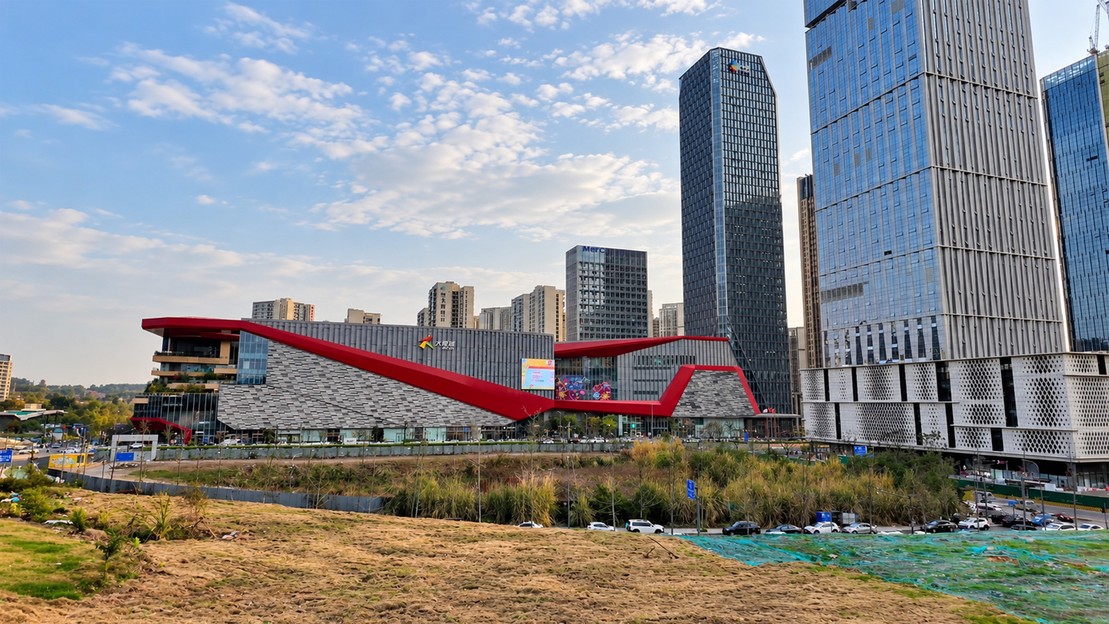 China’s shopping district mixes glass towers with bold architecture