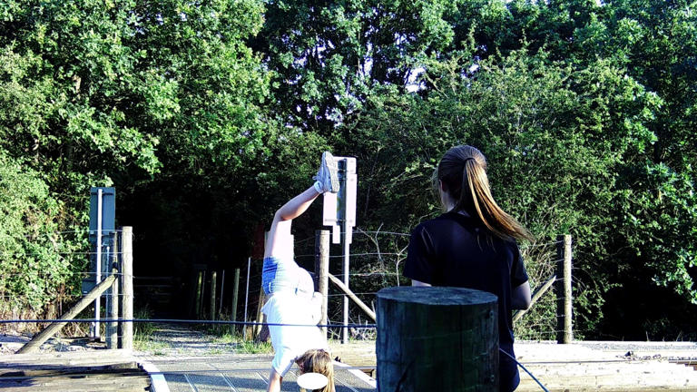 Children filmed playing on level crossing