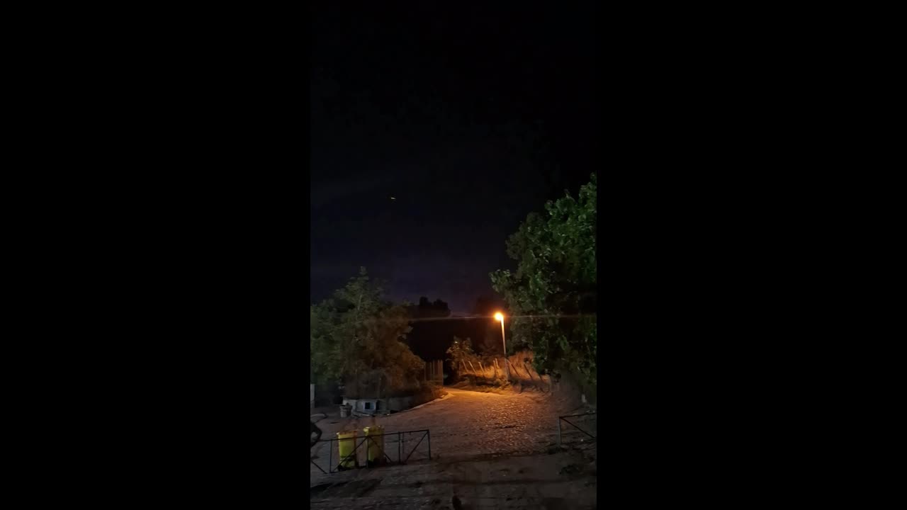 Intense lightning storm illuminates the night sky in Caccuri, Italy